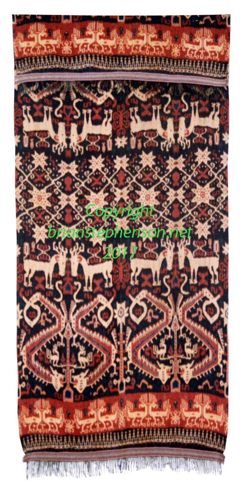 East Sumba mans warp ikat shoulder or hip cloth (Hinggi)